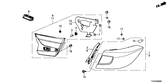 2022 Honda Accord LIGHT ASSY-, LICENSE Diagram for 34100-TVA-A02