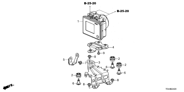 2025 Honda Civic Hybrid MODULATOR ASSY-, VSA Diagram for 57100-T61-J52
