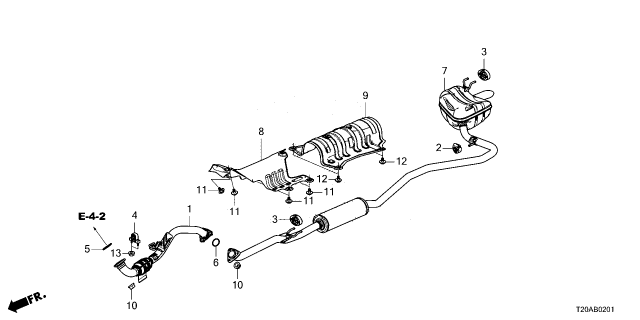 2026 Honda Civic PIPE ASSY- A, EX Diagram for 18200-T56-A02
