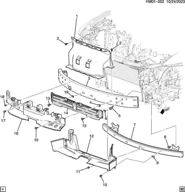 2024 Honda Prologue BAR, FR- BMP IMP Diagram for 86543072