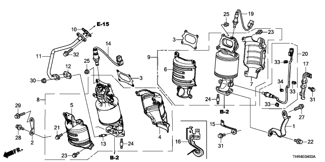 2025 Honda Odyssey CONVERTER ASSY-, RR Diagram for 18280-5MR-A20