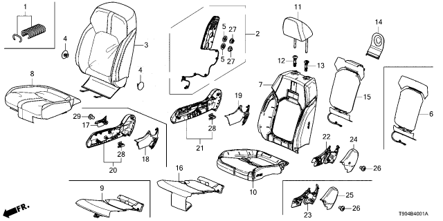 2023 Honda Pilot MODULE, R- SIDE Diagram for 78050-T90-A00