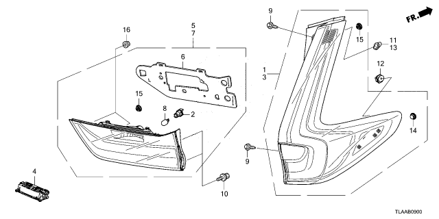 2022 Honda CR-V TAILLIGHT ASSY-, R Diagram for 33500-TLA-406