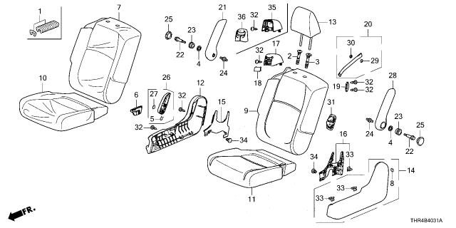 2025 Honda Odyssey ARMREST, L- *NH900L* Diagram for 81780-THR-L42ZB
