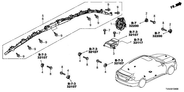 2022 Honda Accord SET, L Diagram for 78875-TVA-A92