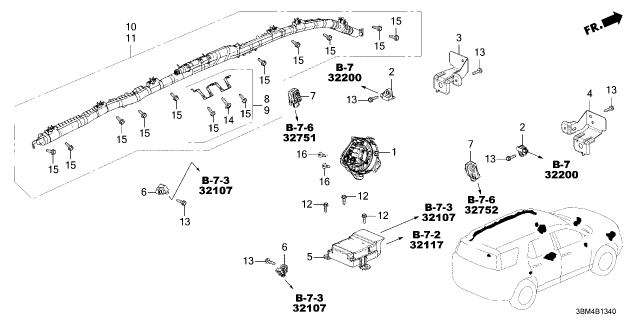 2026 Honda Passport MODULE SET, L Diagram for 78875-3BM-A83