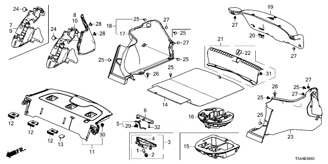 2026 Honda Civic Hybrid TOOL BOX ASSY Diagram for 84545-T61-A90