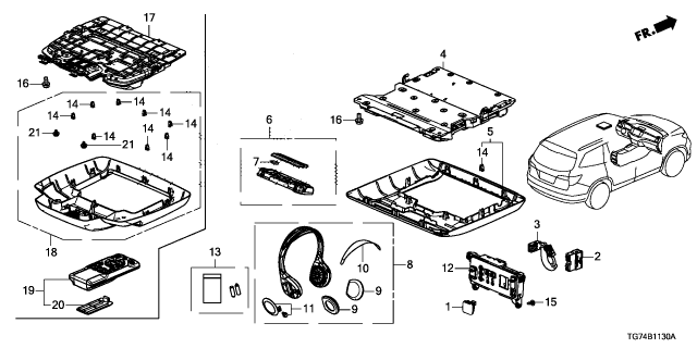 2022 Honda Pilot CONTROL, RES REMOTE Diagram for 39560-THR-A03