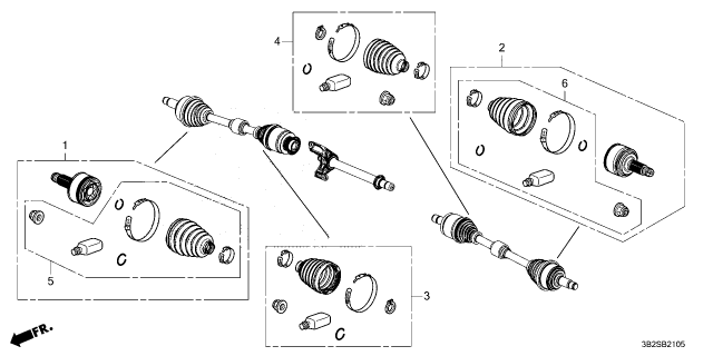 2025 Honda CR-V Hybrid JOINT SET, OUTBOARD Diagram for 44014-3D4-305