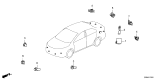 Diagram for 2025 Honda Accord Hybrid Parking Assist Distance Sensor - 39680-T6A-J11A6
