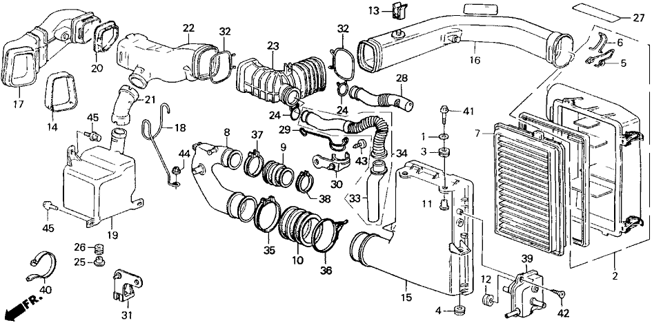 1986 Honda Accord 3 Door LXI KA 4AT Air Cleaner (PGM-FI)