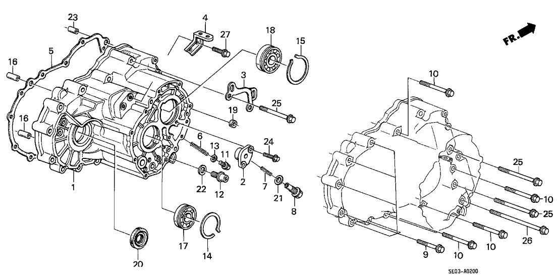 1986 Honda Accord 3 Door LXI KA 4AT AT Transmission Housing