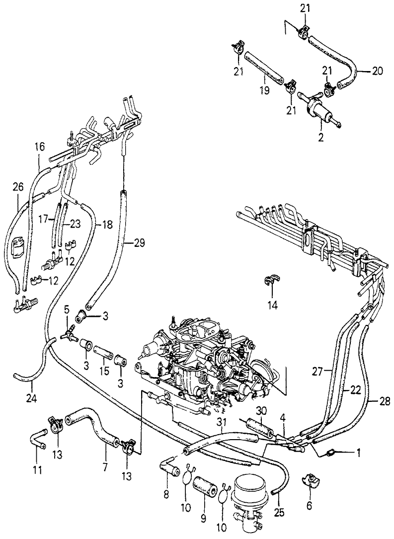 1983 Honda Accord 4 Door SE KL HMT Fuel Tubing