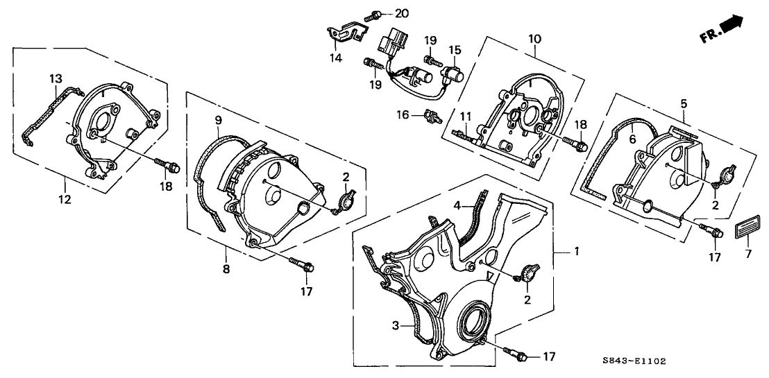 2002 Honda Accord 4 Door LX (V6) KA 4AT Timing Belt Cover (V6)