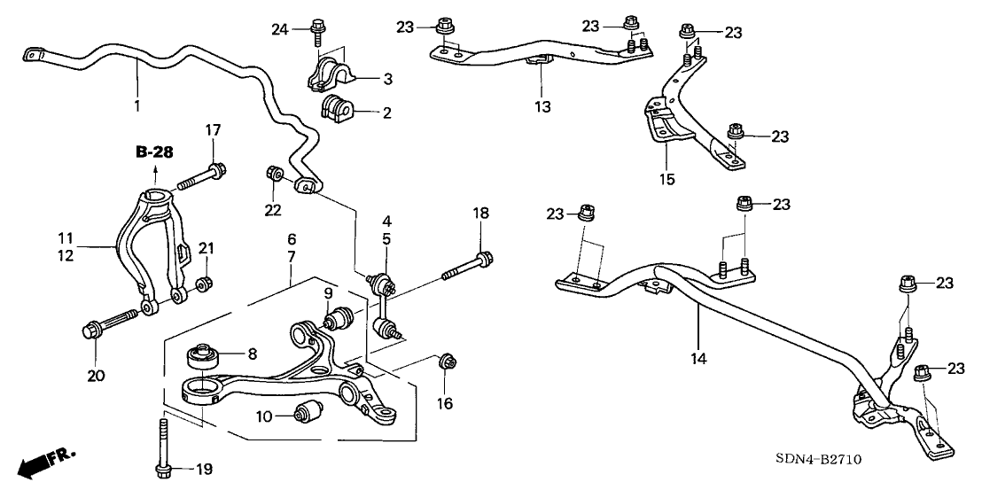 2003 Honda Accord 2 Door EX (V6) KL 5AT Front Lower Arm