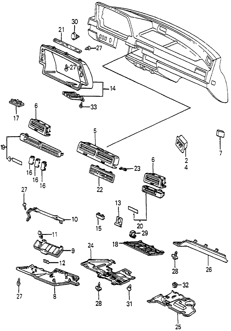1985 Honda Accord 3 Door S KL 5MT Instrument Garnish