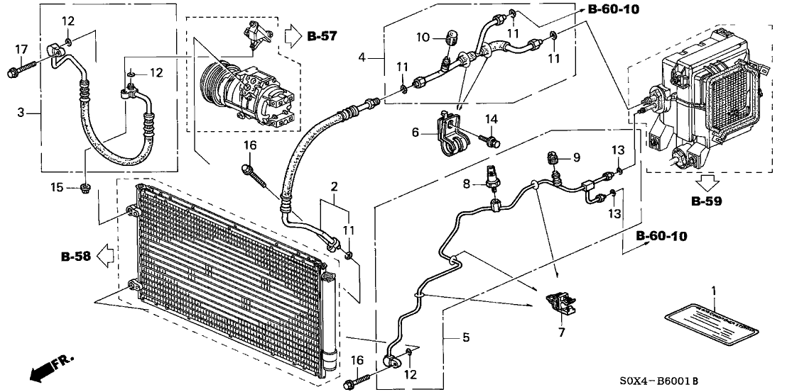 1999 Honda Odyssey 5 Door EX KA 4AT A/C Hoses Pipes (Dual)