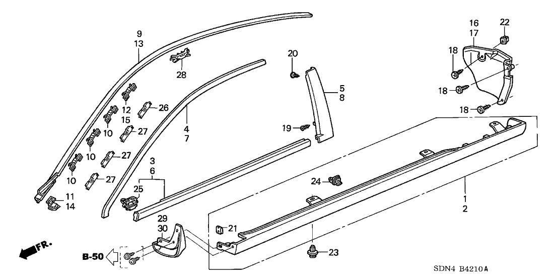 2003 Honda Accord 2 Door EX (V6) KL 5AT Molding - Side Sill Garnish