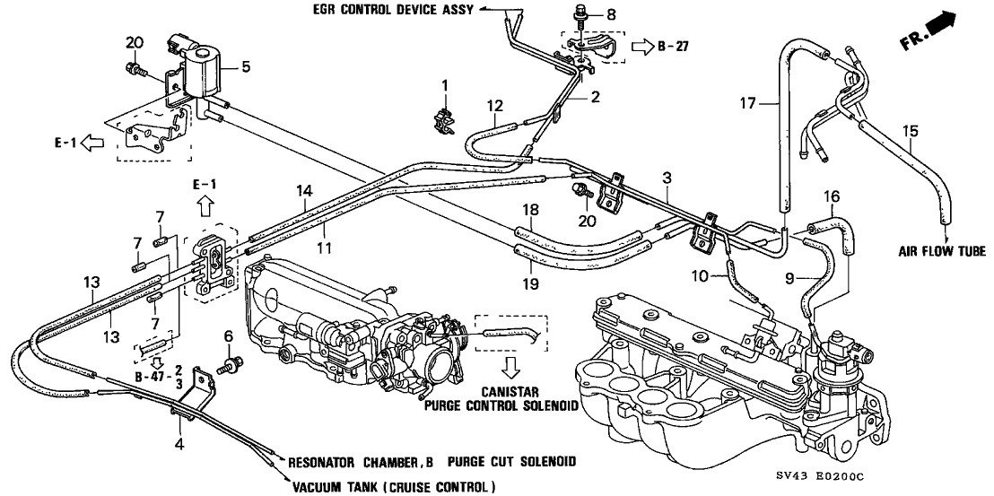 1996 Honda Accord 4 Door EX KL 4AT Install Pipe - Tubing