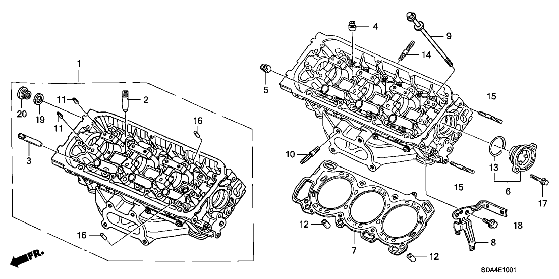 2006 Honda Accord 4 Door EX (V6) KL 5AT Front Cylinder Head (V6)