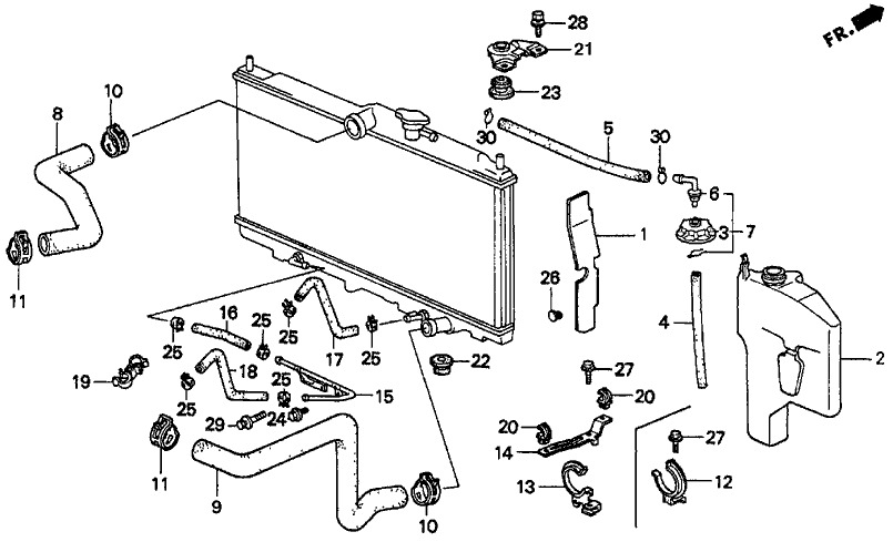1996 Honda Accord 4 Door EX KL 4AT Radiator Hose