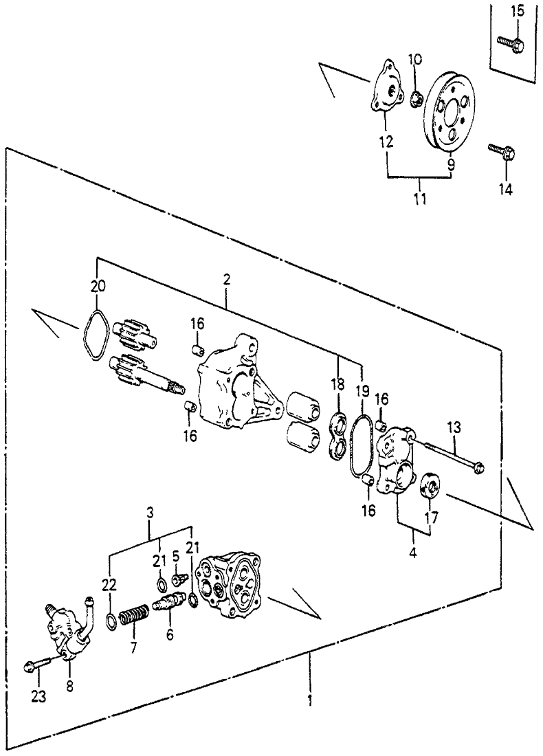 1984 Honda Accord 3 Door S KH 4AT P.S. Pump Components