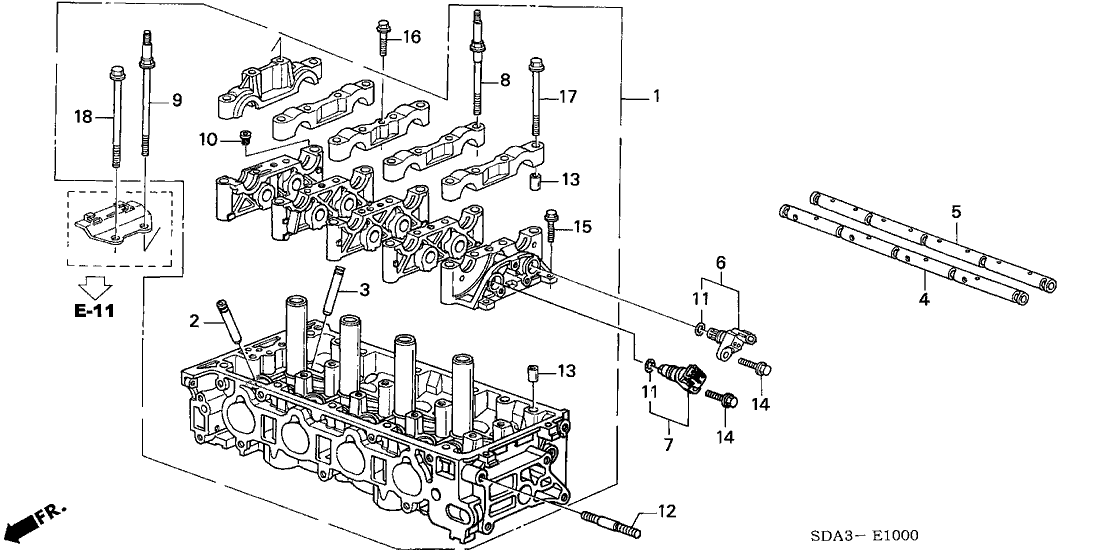 2003 Honda Accord 4 Door LX (SIDE SRS) KL 5AT Cylinder Head (L4)