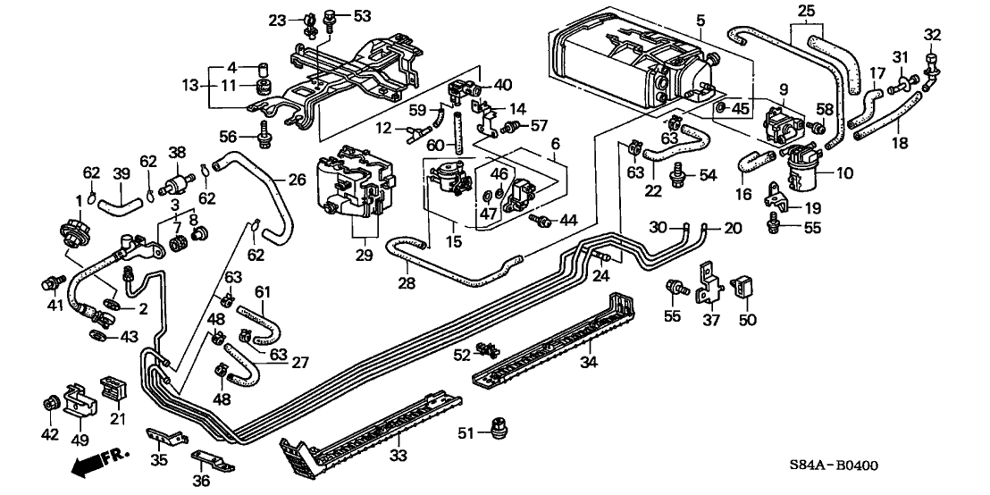 2002 Honda Accord 4 Door LX (V6) KA 4AT Fuel Pipe