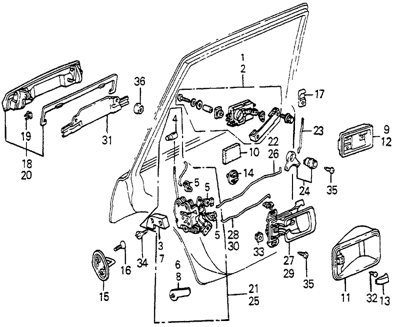 1985 Honda Accord 4 Door LX KA 5MT Rear Door Locks
