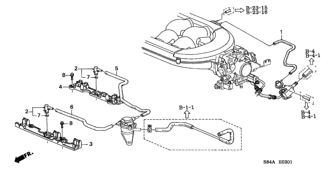 2002 Honda Accord 4 Door LX (V6) KA 4AT Install Pipe - Tubing (V6)