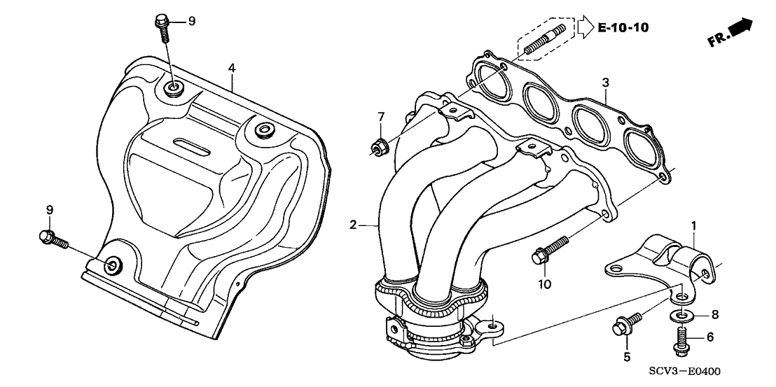 2003 Honda Element 5 Door DX (2WD) KA 4AT Exhaust Manifold