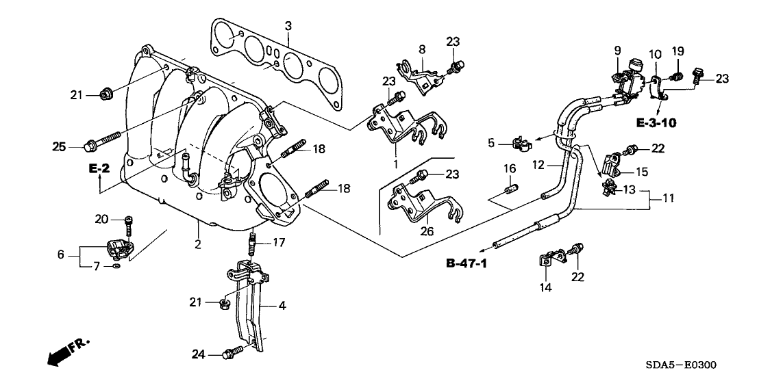 2003-2006 Honda Accord 2.4L AT Exhaust Manifold – OEM Cast Iron Front Manifold