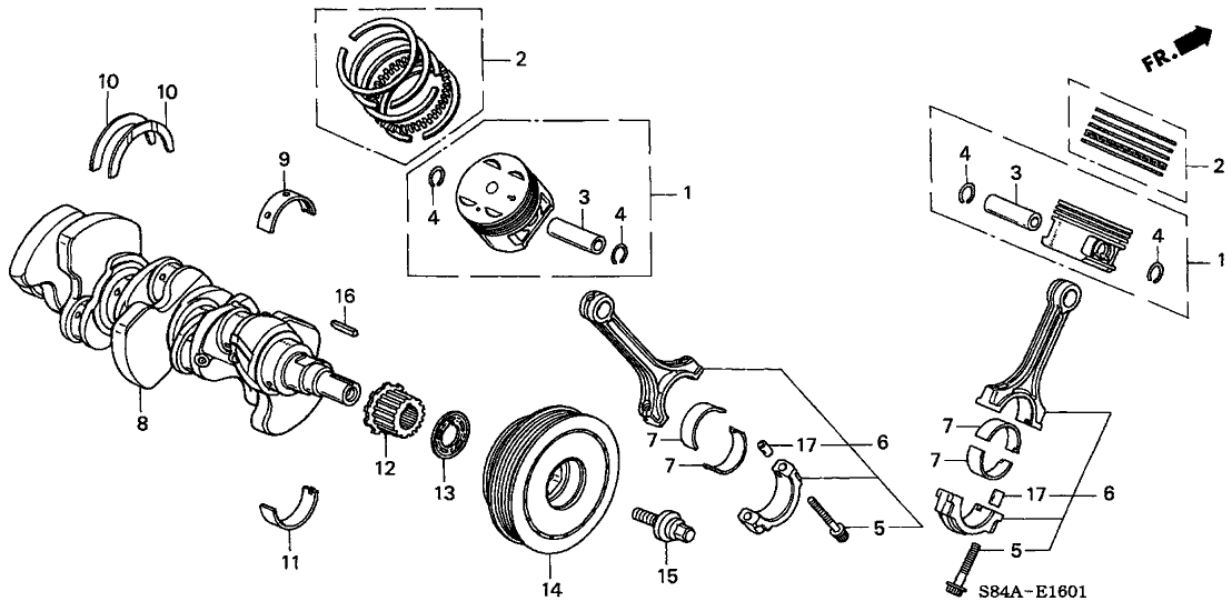 2002 Honda Accord 4 Door LX (V6) KA 4AT Crankshaft - Piston (V6)