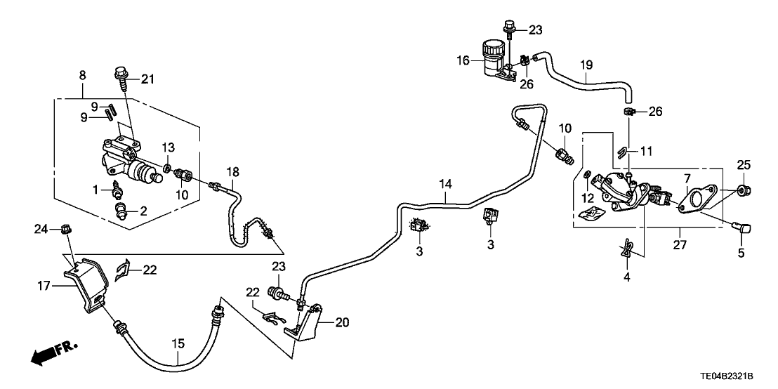 2008 Honda Accord 2 Door EXLV6 KA 6MT Clutch Master Cylinder (V6)
