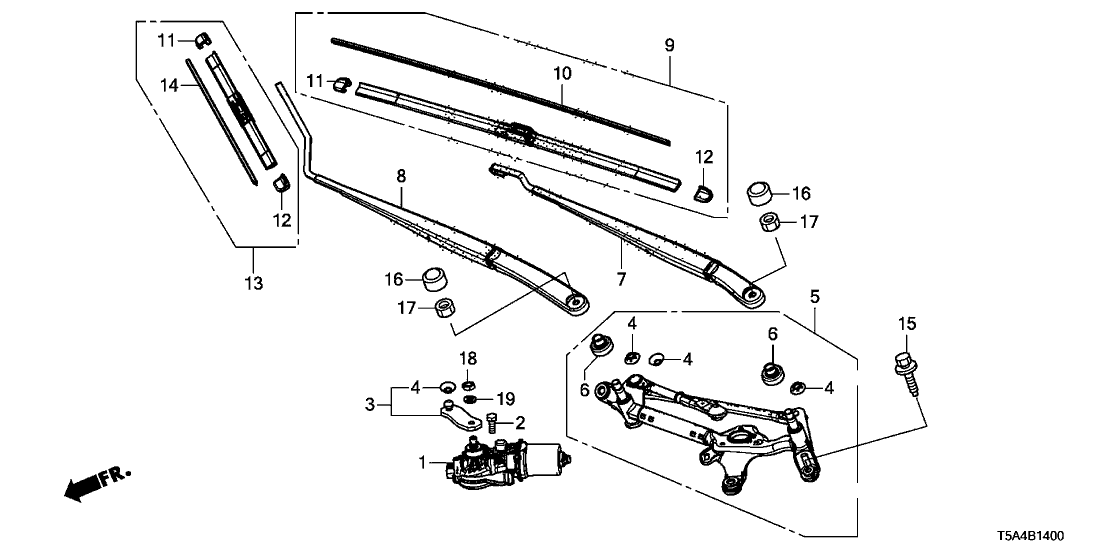76620T5RA02 Genuine Honda Blade,Windshield Wiper