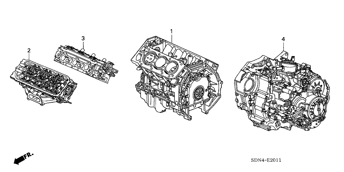 2003 Honda Accord 2 Door EX (V6) KL 5AT Engine Assy. - Transmission Assy. (V6)
