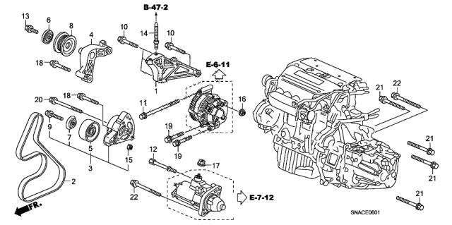 2002 honda civic motor mount bracket