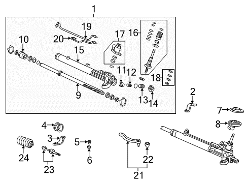 Rack Assembly, Power Steering (Reman) Diagram for 06536-S04-515RM
