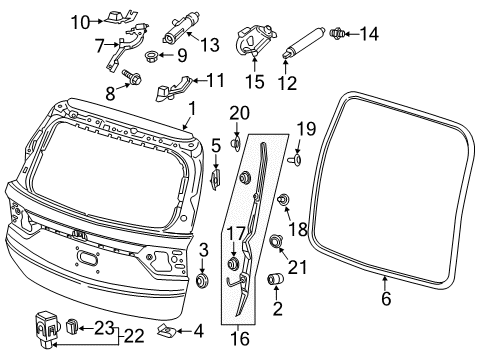 Motor Assy., Power Tailgate Diagram for 74961-THR-A01