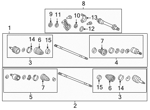 Cv Joint Set Diagram for 44014-S0K-C12