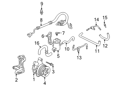 Power Steering Pump, Reman Diagram for 06561-P2A-506RM