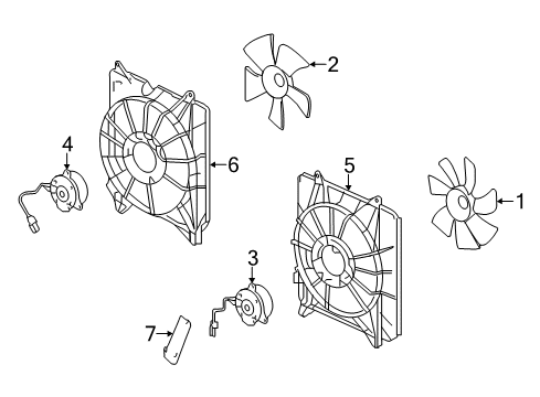 Motor, Cooling Fan Diagram for 19030-5A2-A02