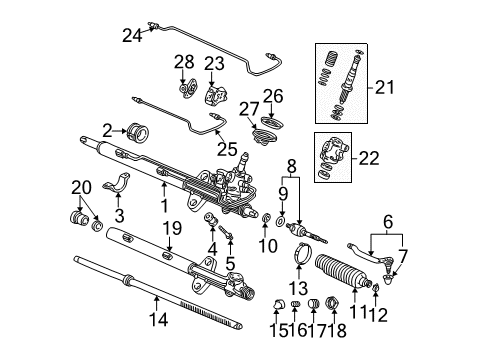Rack, Power Steering Diagram for 06536-S0K-505RM
