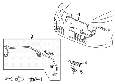 2022 Honda Civic Electrical Components - Front Bumper Diagram 2