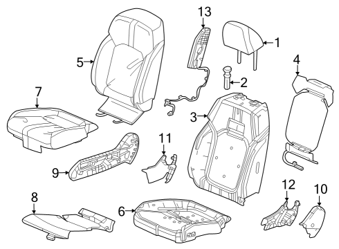 2023 Honda Pilot Passenger Seat Components Diagram 1