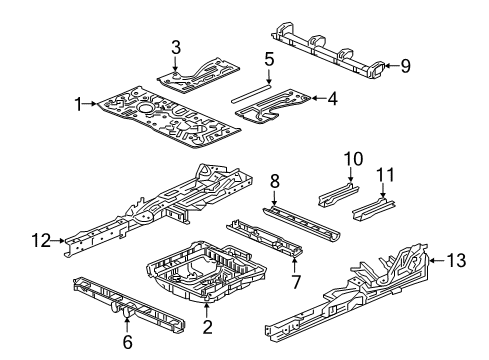 2024 Honda Odyssey Floor & Rails Diagram