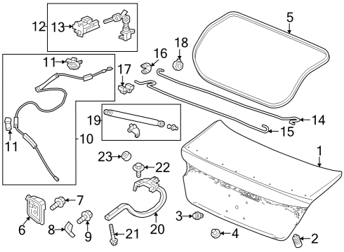 2024 Honda Accord Hybrid Trunk Lid & Components Diagram