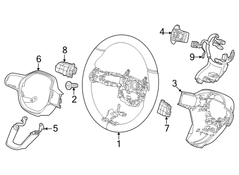 2023 Honda Accord Hybrid Steering Wheel & Trim Diagram