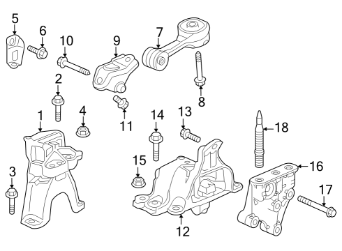 2023 Honda Civic Engine & Trans Mounting Diagram 4