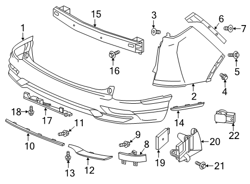 2022 Honda CR-V Bumper & Components - Rear Diagram